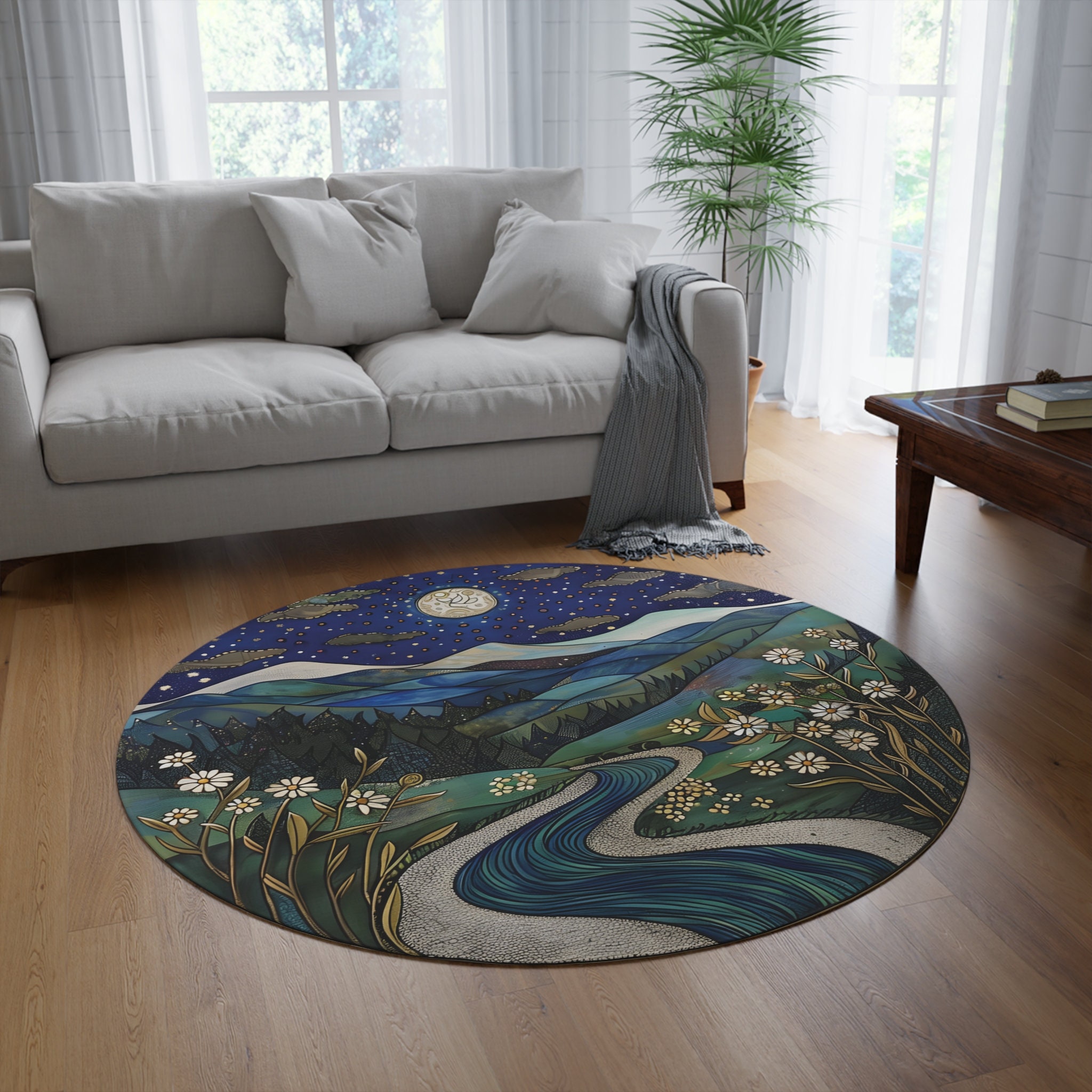 Transform Your Space with Our Enchanting Round Chenille Rug