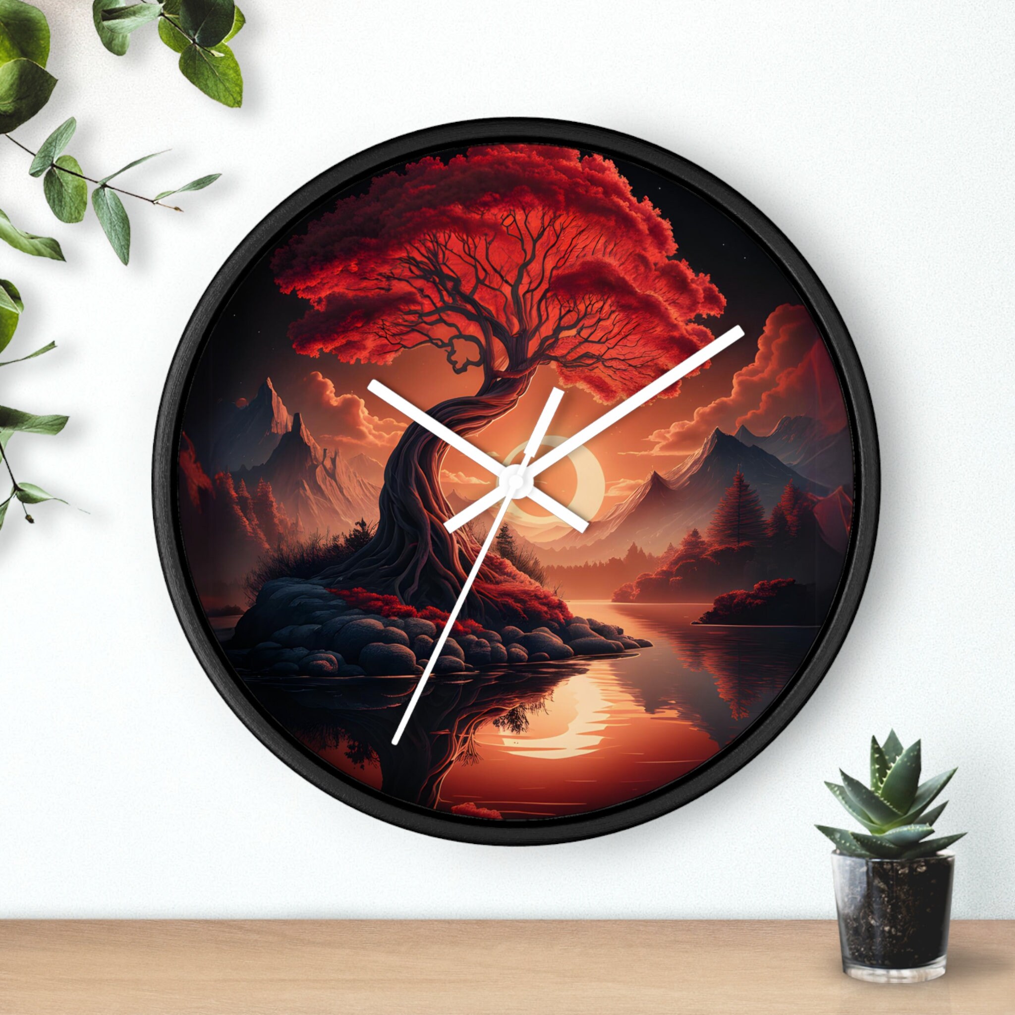 Artistic Wall Clock with Tree Design