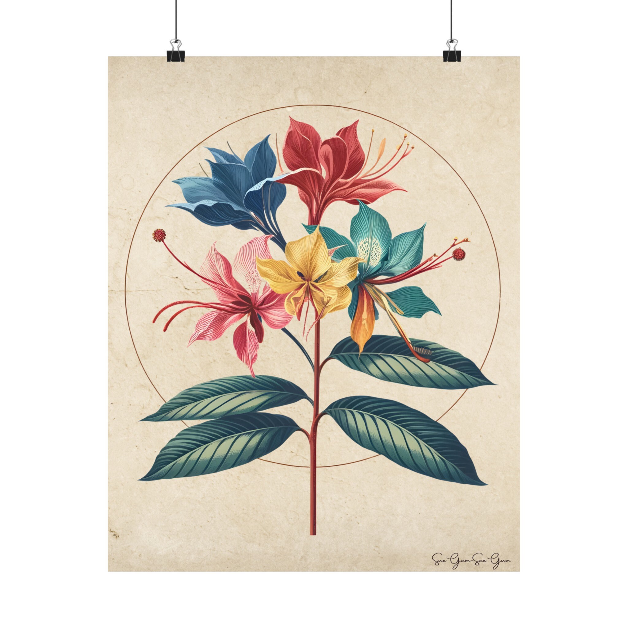 Transform Your Space with Vibrant Multicolored Floral Art Prints