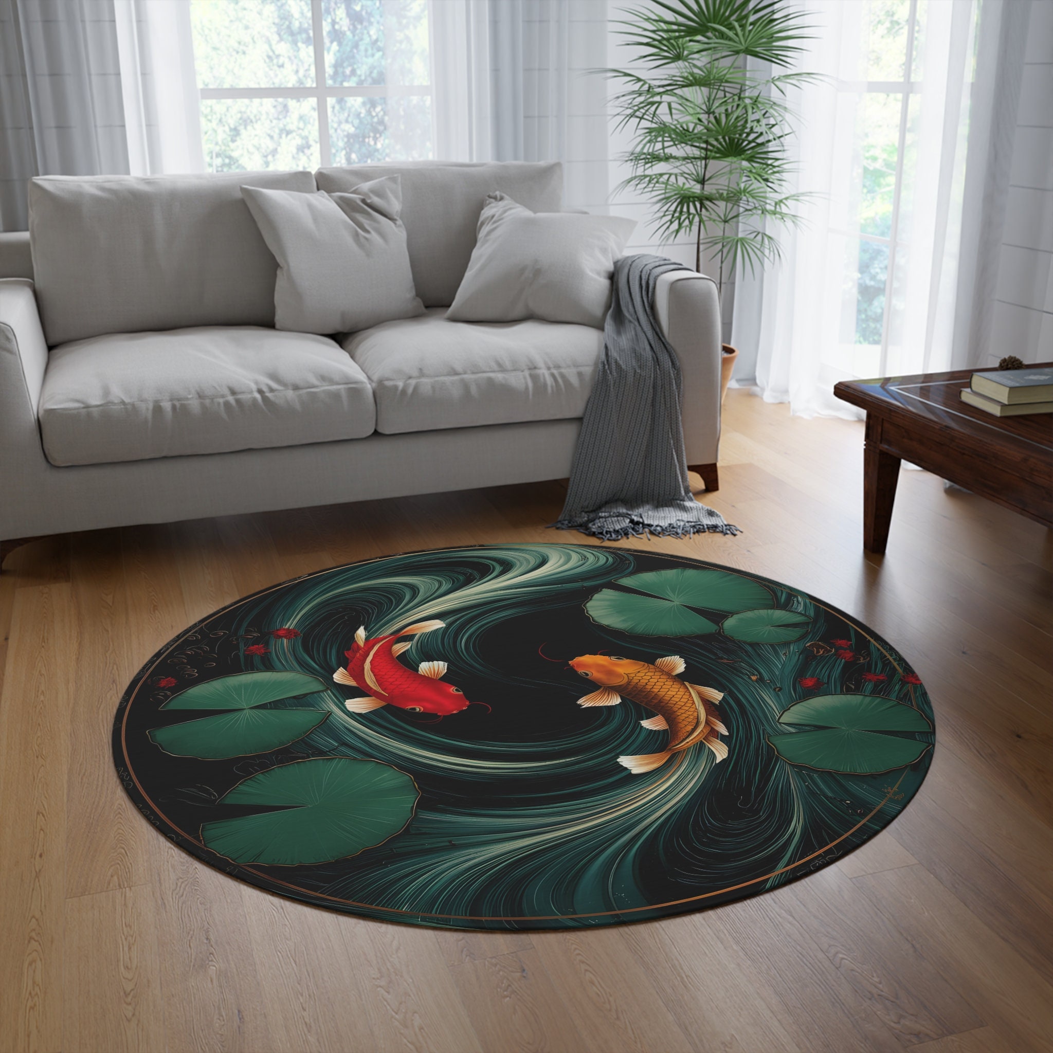 Transform Your Living Space with Our Artistic 60-Inch Polyester Chenille Round Rug