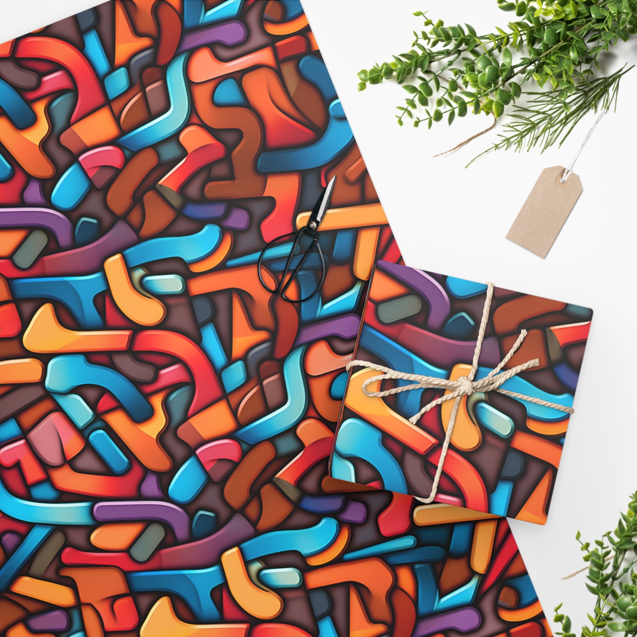 Unleash the Joy of Gifting with Our Rainbow Geometric Wrapping Paper