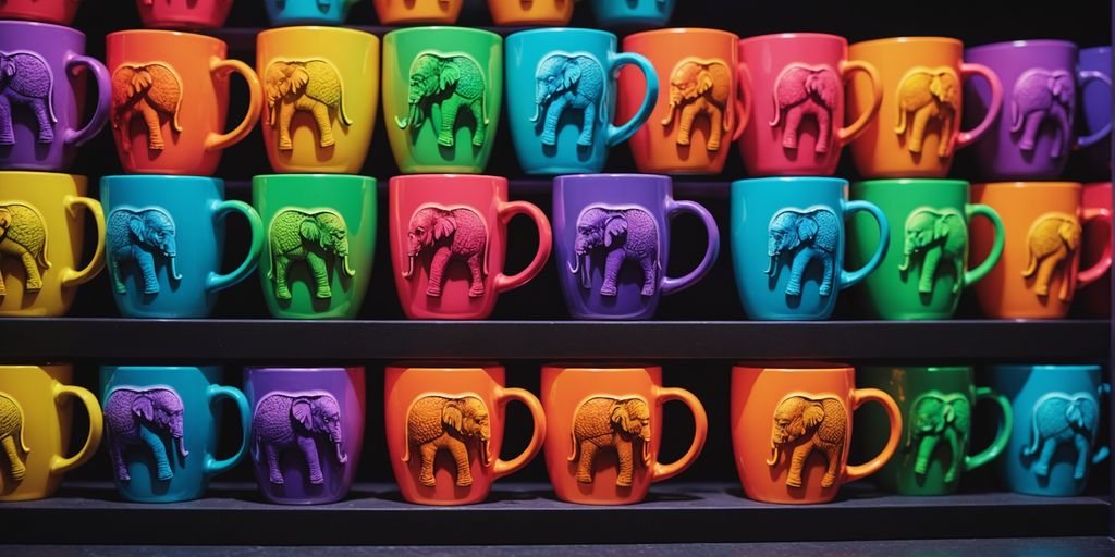 Brighten Your Day: Neon Elephant Mugs