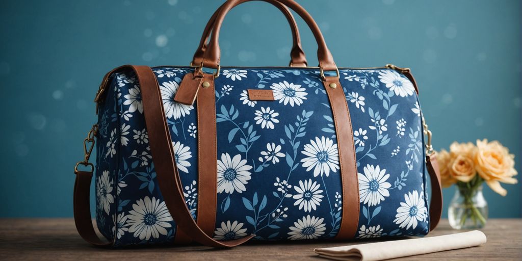 Travel in Elegance: Blue Floral Weekender Bags