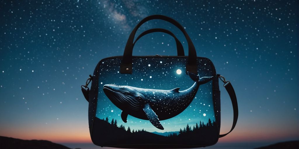 Celestial Journeys: Starry Night Whale Weekender Bags