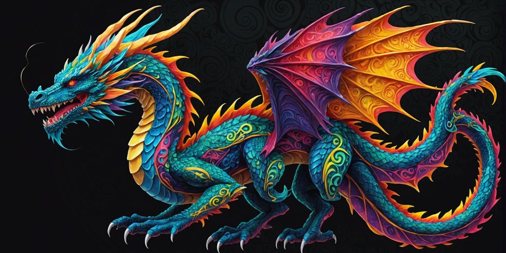 Modern Mythology: Abstract Dragon Wall Art