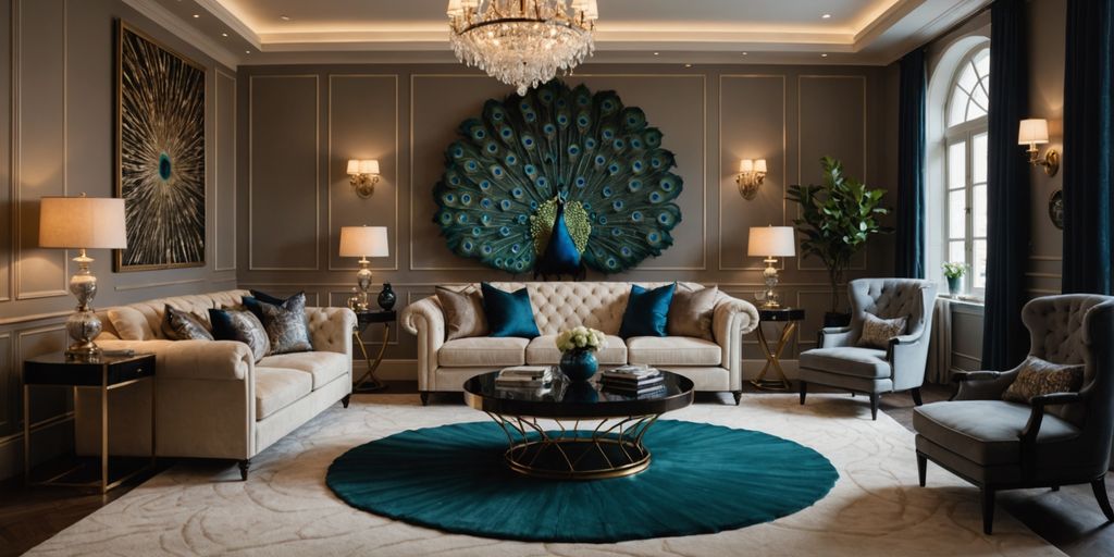 Vibrant Elegance: Peacock Feather Rugs