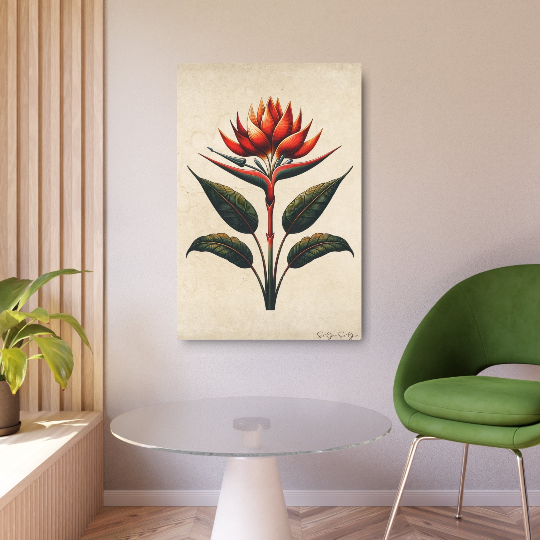 Transform Your Space with Exotic Red Flower Metal Wall Art