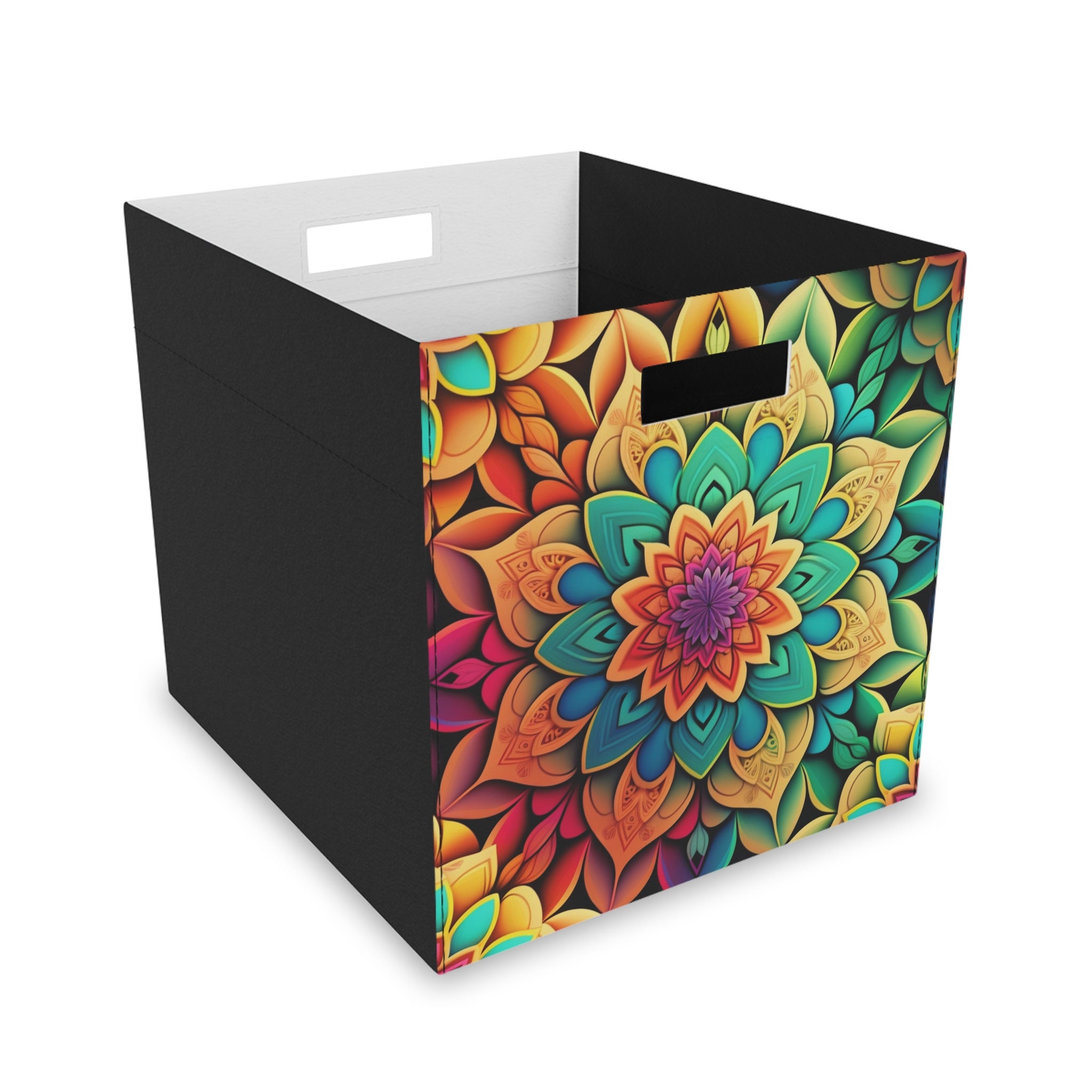 The vibrant and stylish mandala design felt storage box