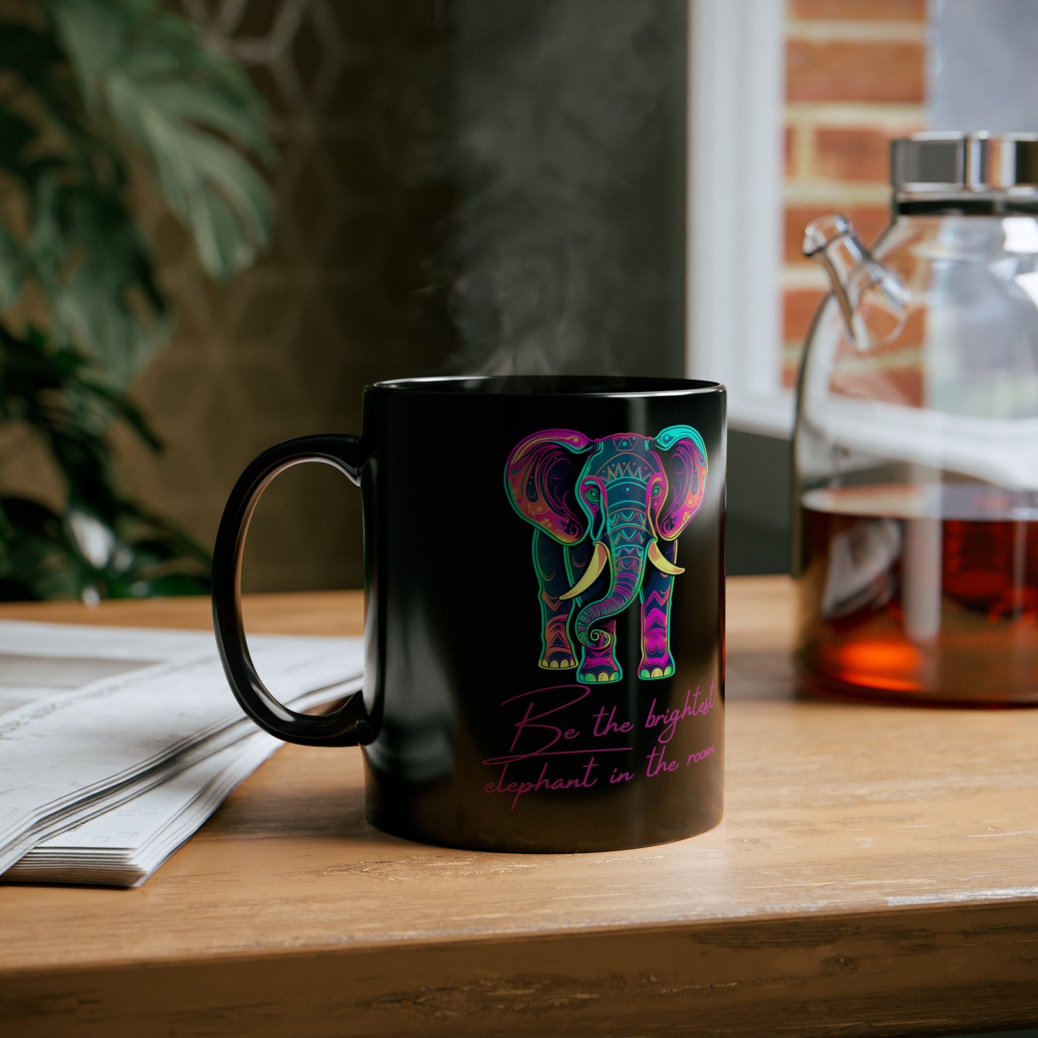 Vibrant Neon Elephant Ceramic Mug: A Perfect Gift for Every Occasion