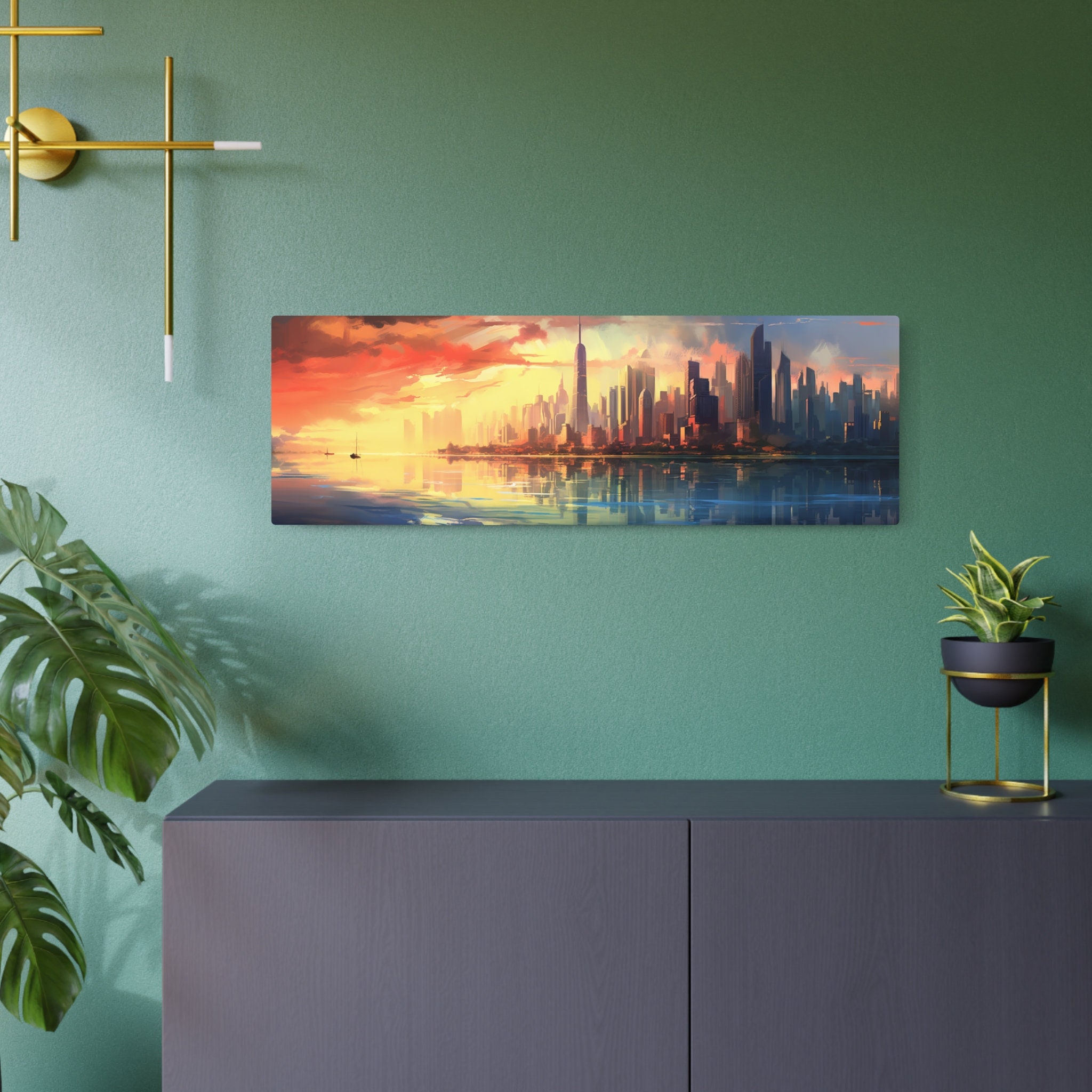 Captivating Abstract Cityscape Metal Art