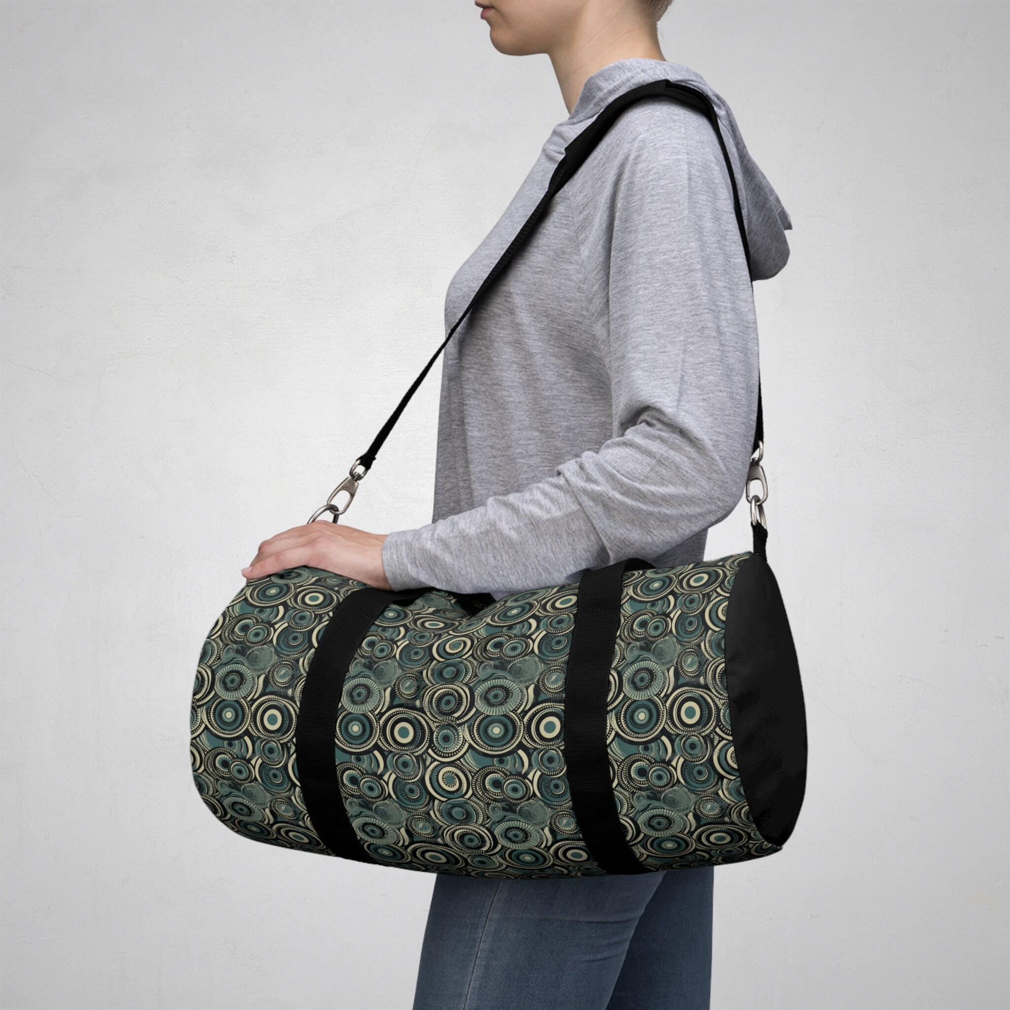 Blue Green Circles Duffle Bag