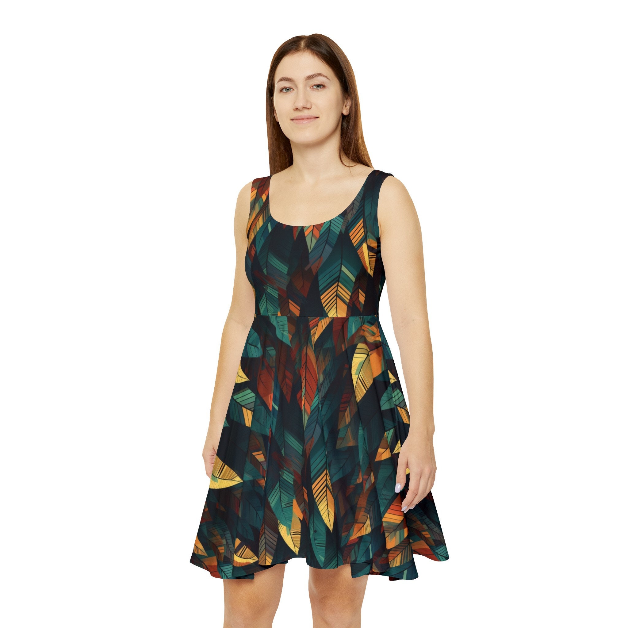 Geometric Women’s Skater Dress: Where Fashion Meets Art