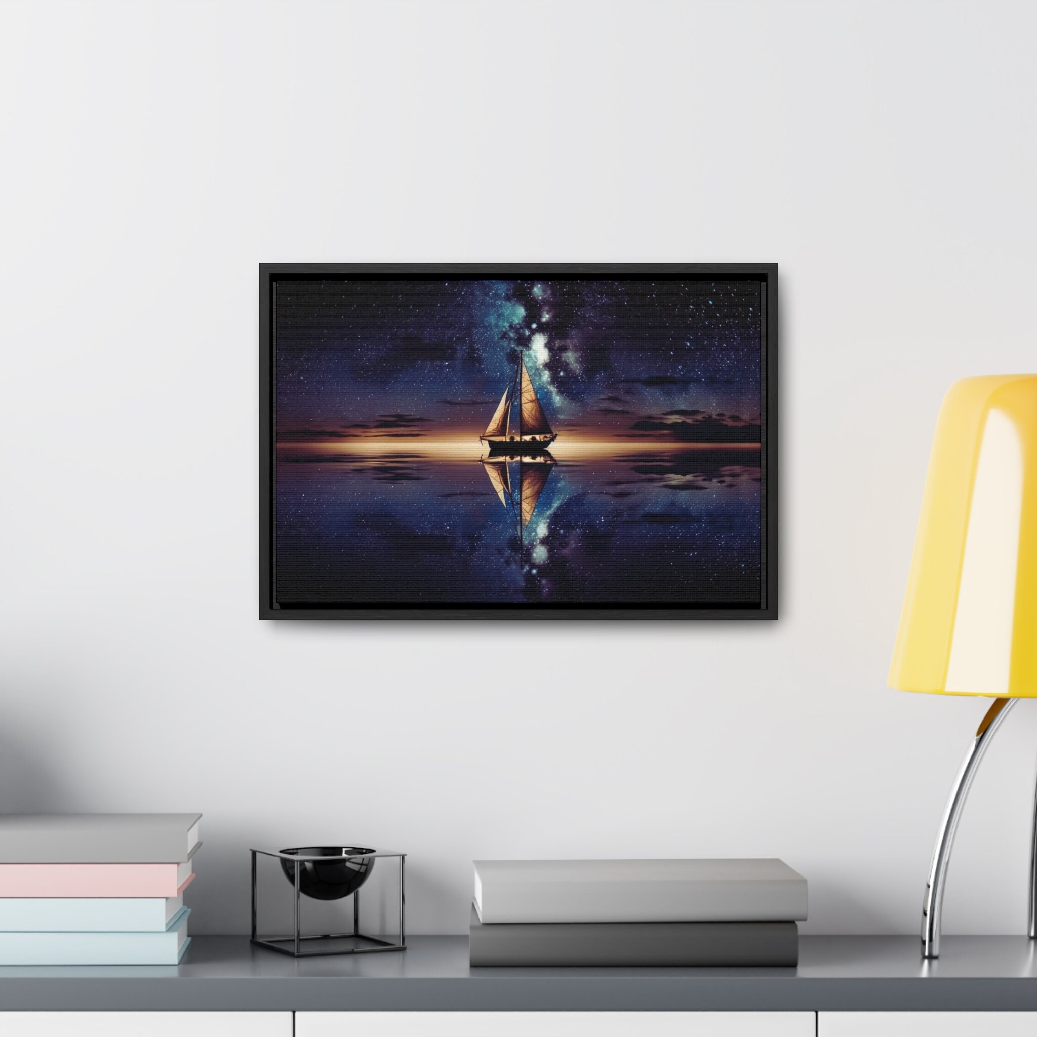 Sailboat Canvas Art: Starry Night Wall Art