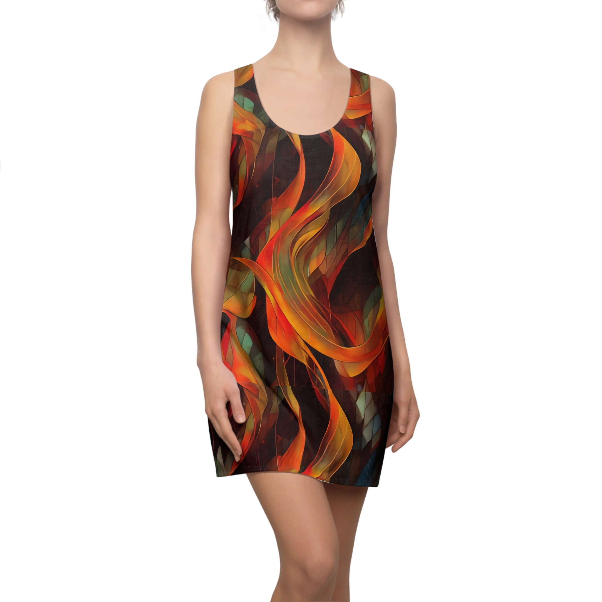 Burning Geometry Racerback Dress