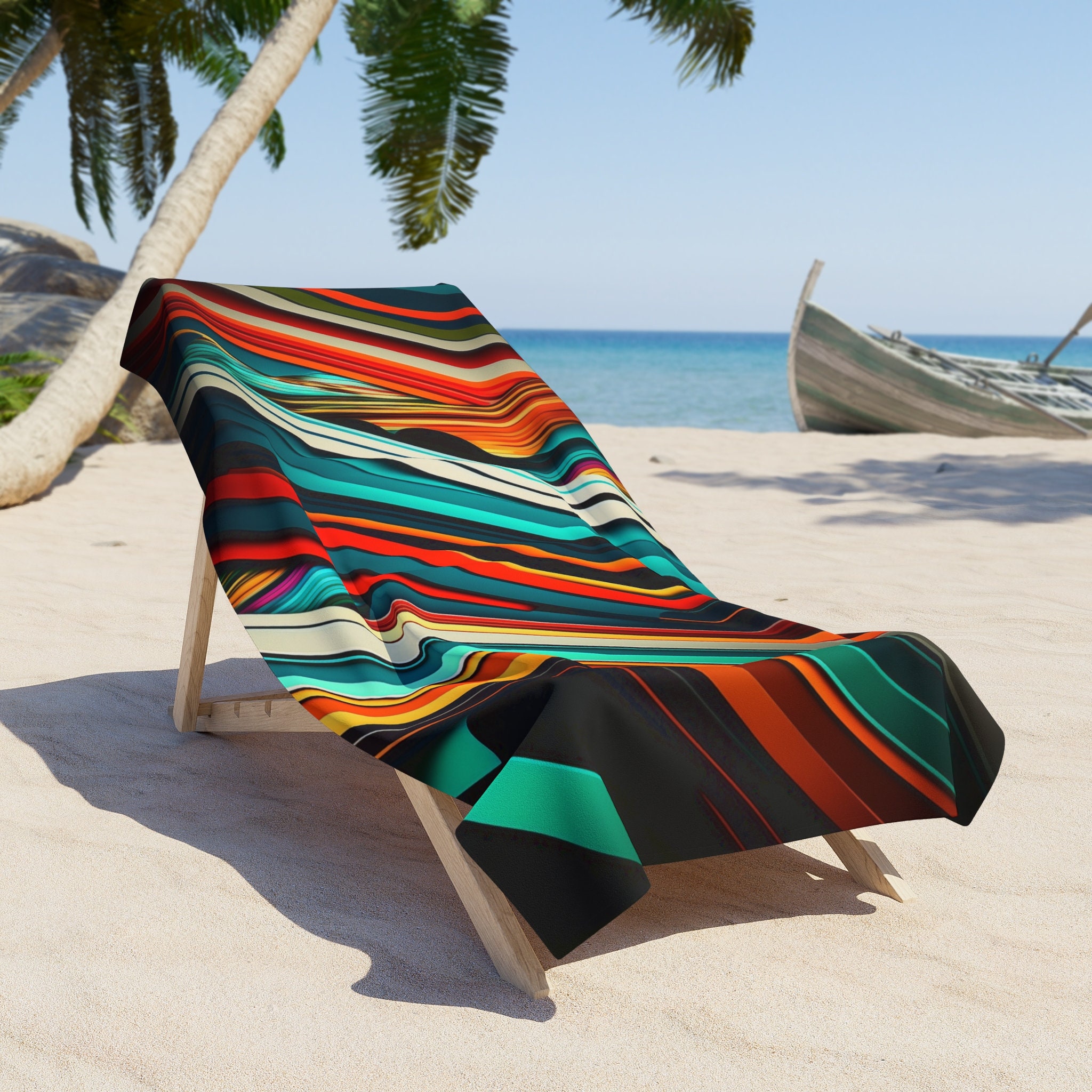 Colorful Striped Luxury Beach Towel