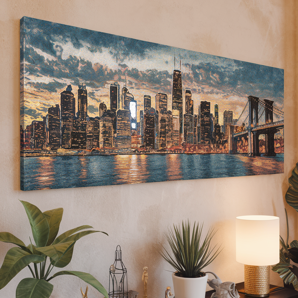 Elevate Your Space: The Art of Styling Panoramic Cityscape Canvas