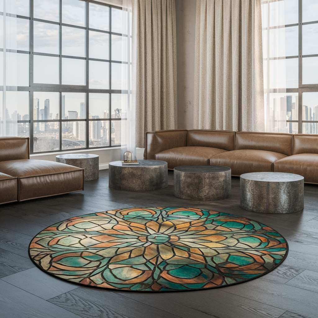 Elevate Your Space with the Stained Glass Floral Round Rug: A Stylist’s Guide