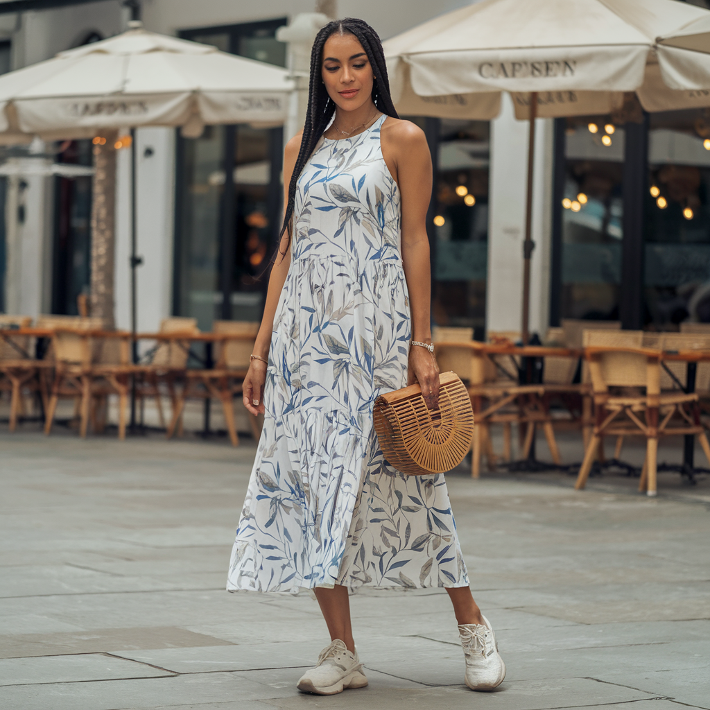 Elevate Your Summer Wardrobe: Styling the Chic Women’s Floral Vine Racerback Dress