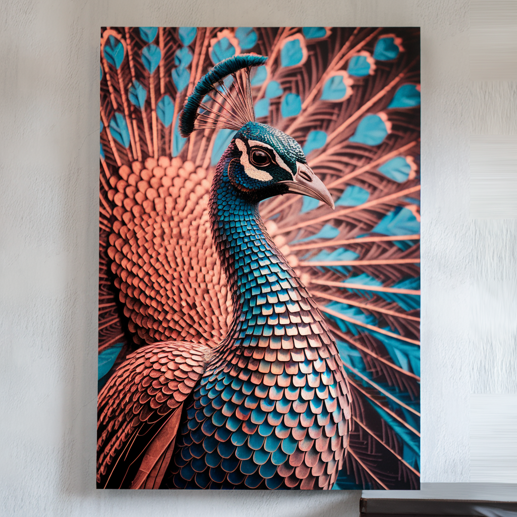 Vibrant Mosaic Peacock Canvas Art: Elevate Your Space with Bold Modern Elegance