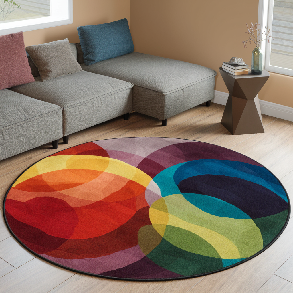 Unlock Eclectic Elegance: Styling Your Space with the Colorful Kaleidoscope Round Rug