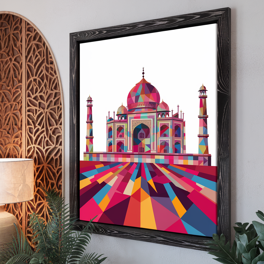 The Modern Polygonal Taj Mahal Canvas Wrap: Elevate Your Space with 2025’s Hottest Art Trend