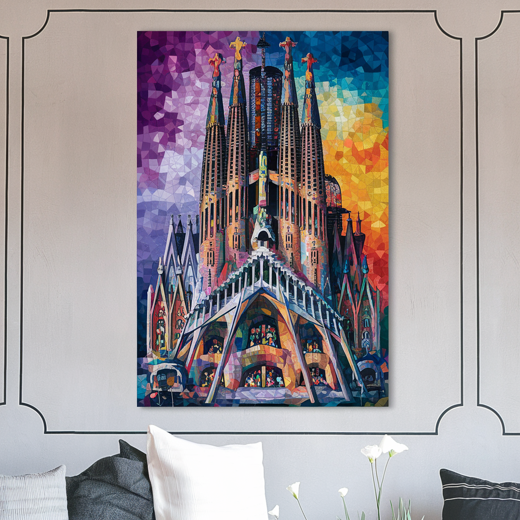 Transform Your Space: Design Ideas for the Vibrant Cubist La Sagrada Familia Canvas Print